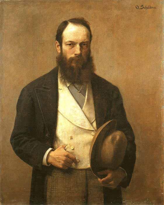 Otto Scholderer Self portrait oil painting image